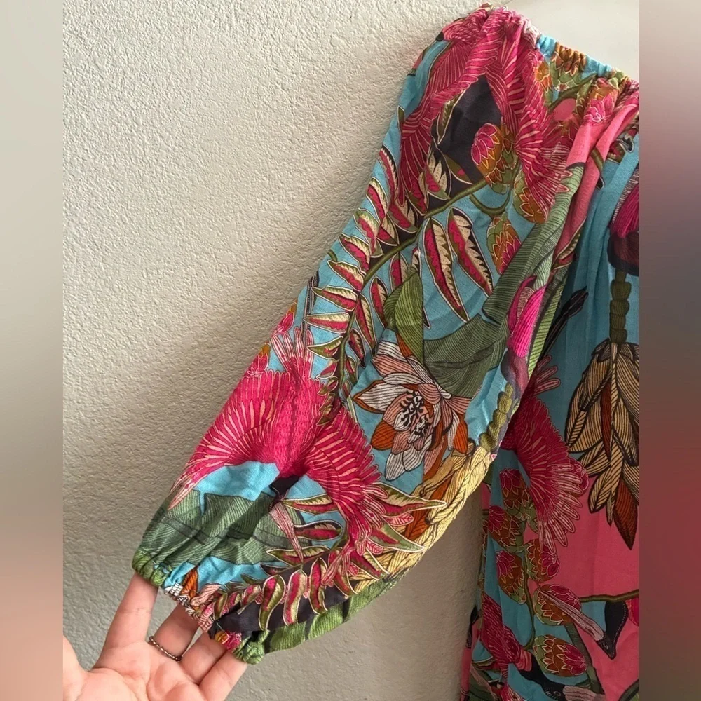 Rachel Roy Multi Print Swim Beach Cover Up Multi Color Overhead Dress M
